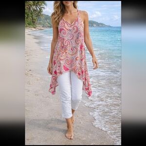 Pink Paisley Sleeveless Dress